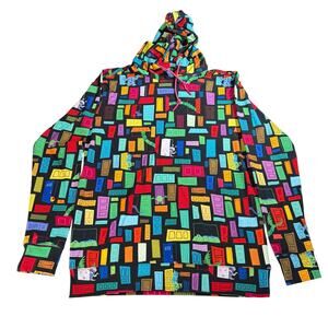 Pixar RSVLTs Monster Inc black hoodie.  Size XS.  multicolor doors, Disney